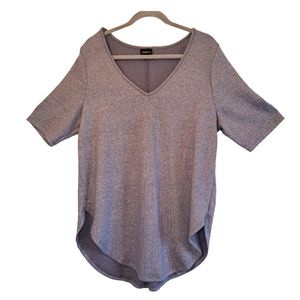 Torrid Gray High-Low V-Neck Sparkly Tunic Plus Size 2